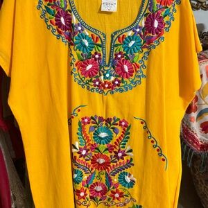 Vibrant Yellow Embroidered Tunic